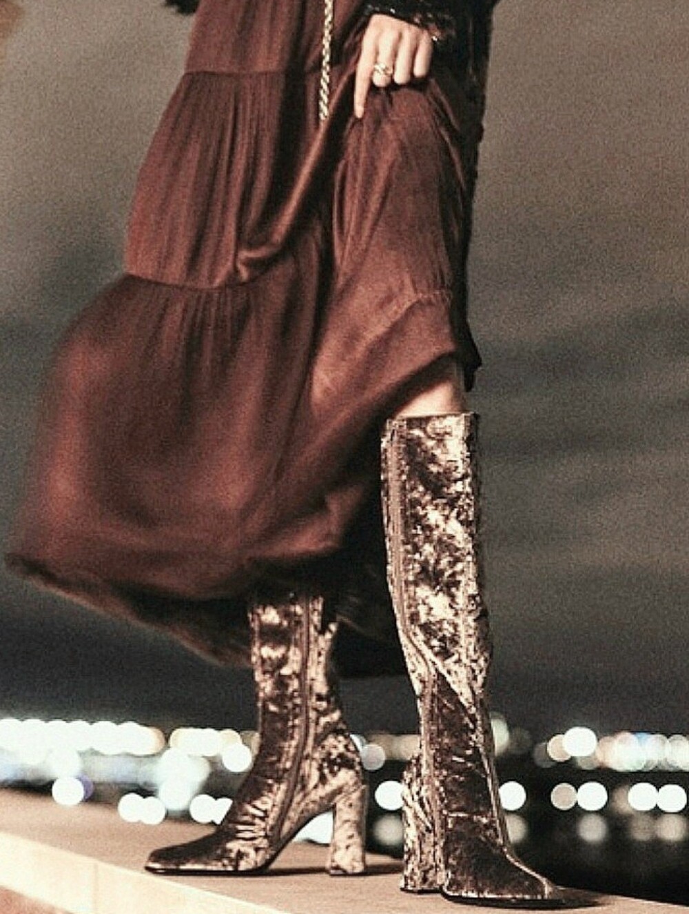 Jeffrey Campbell Naissance Velvet Boots US 8 Beige Tan Tall Heeled